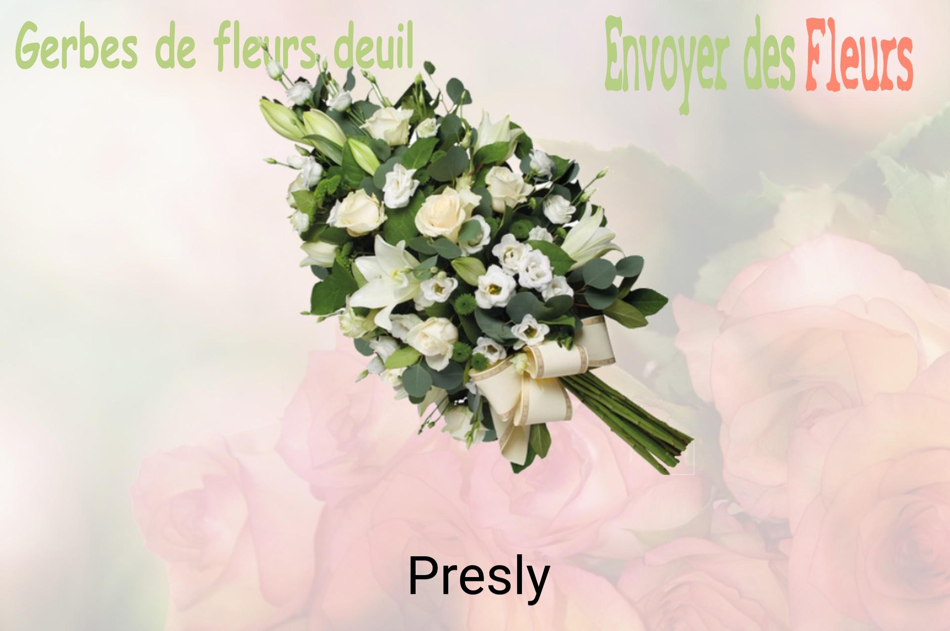Gerbe de fleurs de deuil livrée à Presly